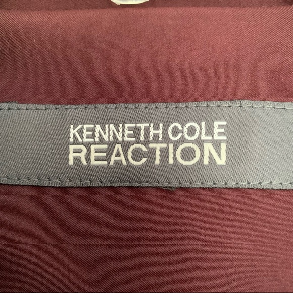 Kenneth Cole Reaction - Burgundy Hooded Rain Coat with Zipper and Button detail - Picture 5 of 15